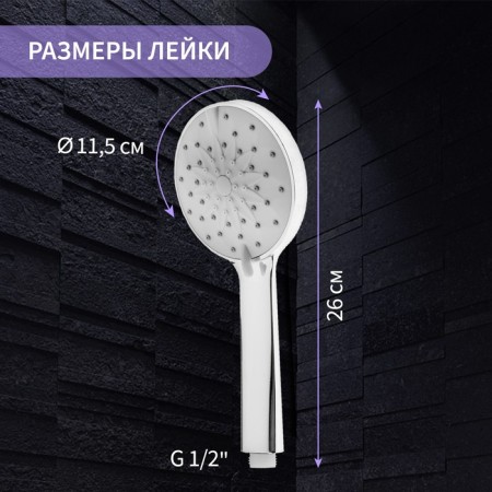 Shower Lake Zein, 4 modes, spa, plastic, color chromium-2