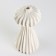 Vase for flowers is decorative, white, handmade, 10 cm x 10 cm x 19 cm.