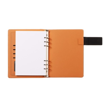 Organizer on the rings, A5 format, 90 sheets, line, with a knife, cover of the leather mix-8