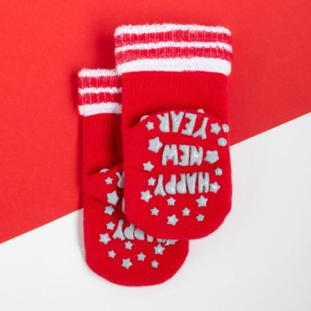 New Year's children's socks I am "deer", the color is red, 8-10 cm-1