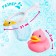 A set of swimming toys “Catch a duck”, 1 net on a suction cup, 3 ducks, color mix