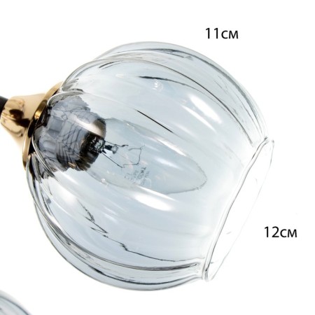 Svetogor chandelier "Light" 6x60W E27 Black 64x64x21cm-5