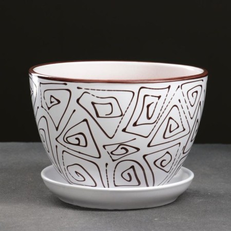 Pot floral abstraction white 1.65 liters-1