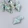 Decor for creativity metal, enamel "Sea sink" blue with gold 1x2 cm
