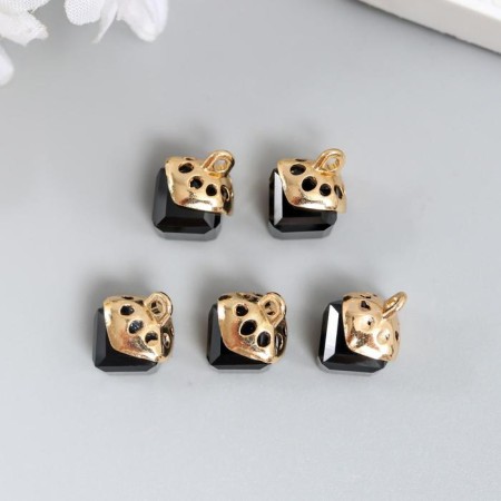 Decor for creativity Glass "Cub-Crystal" Black set 5 pcs 0.8x0.8 cm-2