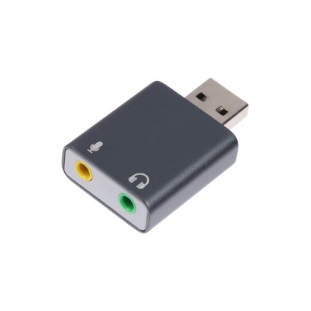 External sound card Luazon, USB, jack connectors: headphones and microphone, gray-7