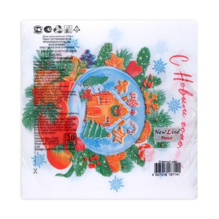 Paper Nev Line Fresco "Snow Ball" 2 layers, 33x33, 20 pcs.-2