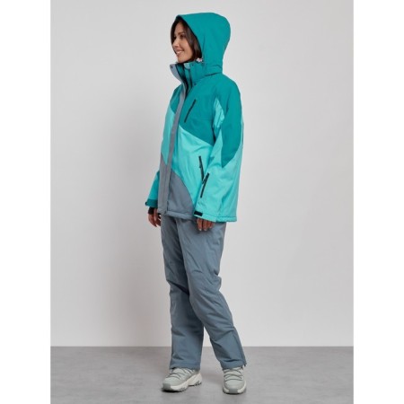 Ski costume female winter, size 58, dark green color-5
