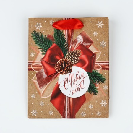 Package Gift New Year's craft vertical “Happy New Year”, Bant, S 15 x 12 x 5.5 cm, New Year-3
