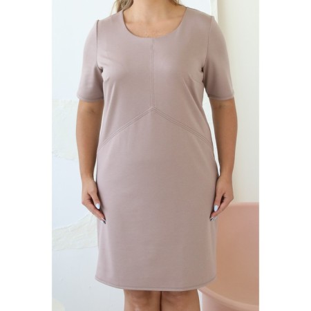 Female dress, size 52, beige color-9