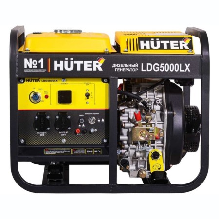 Diesel generator Huter LDG 5000LX, 220 V, 3.3 kW, synchronous, 14 l, 8 l/s, 0.375 l/h/h-3