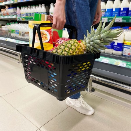 Consumer plastic basket 20 l, black color-3