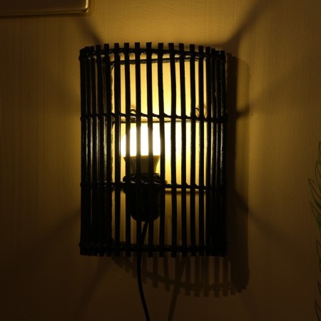 Lamp wall -mounted from the rattan "Bali" 1x120W, E27, 16x10x23 cm, brown-4