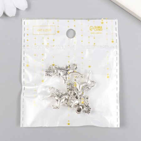 Bale with a suspension metal for creativity "Unicorn" silver 3.6 cm-3