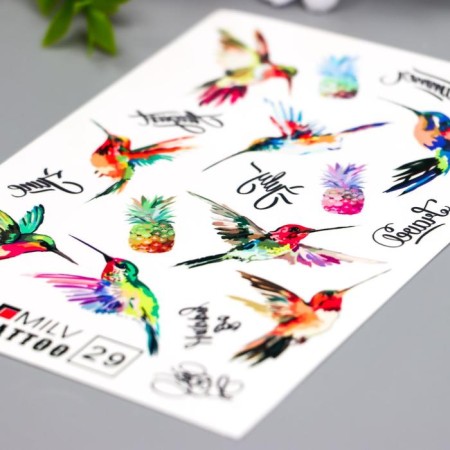 Tattoo on the body "Hummingbird" 10x15 cm-1