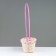 Wicker basket (bamboo), 18 x 15 x 50 cm, white-pink