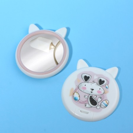 Pocket mirror "animals", d = 5.5 cm, white color-2