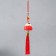 Suspension Ceramics "Mani-Neko with a knot of happiness" red 5x5x36 cm