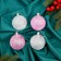 Set of balls plastic D-6 cm, 4 pcs "Gladys fog" white-pink