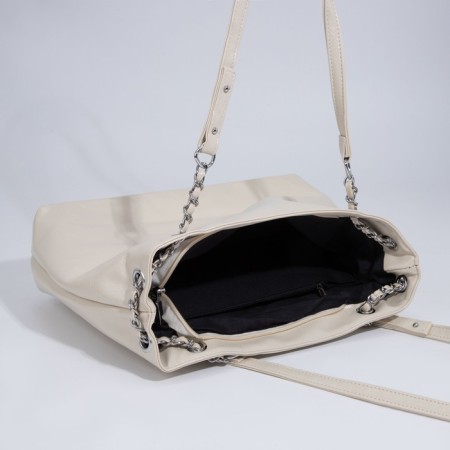 Bag Female Tout with zipper, white color-6