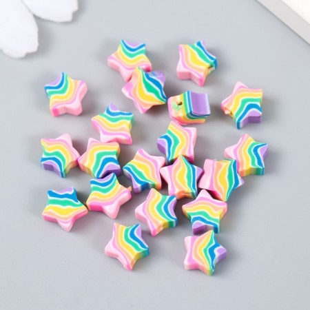 Beads for PVC creativity "Rainbow Stars" set 20 pcs 0.5x1x1 cm-2