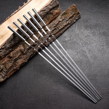 Set of skewers 6 pcs, the working part is 32 cm, width - 4 mm, thickness - 2 mm, from meters. pen