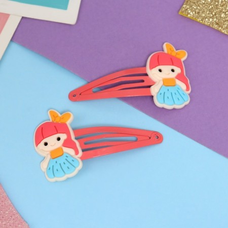 Invisibility for hair "Adele" (set 2 pcs) crumbs, 5.5 cm, red-1