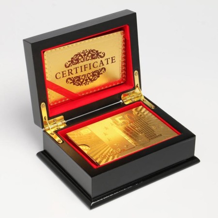 Plastic Plastic Cards "500 euros", 54 pcs, 30mkm, 8.7 x 5.7 cm, golden, in a box