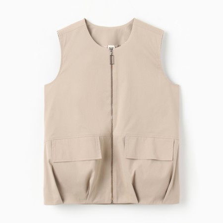 Women's vest at Minaku: Safari beige color, river 44-2