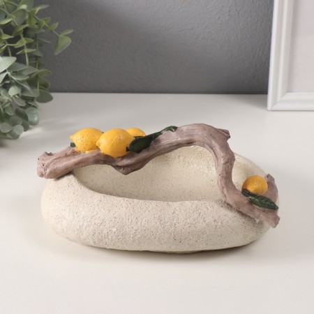 Souvenir Polystone stand "A branch with lemons above the bowl" 18x22x10.5 cm-2