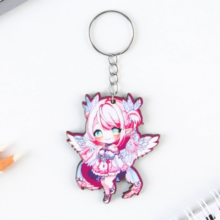 Key keychain wooden anime "with wings"-1
