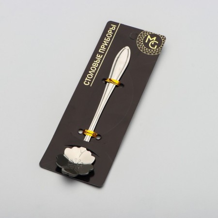 Dessert spoon Magistro "flower", length 12.5 cm, silver color-4