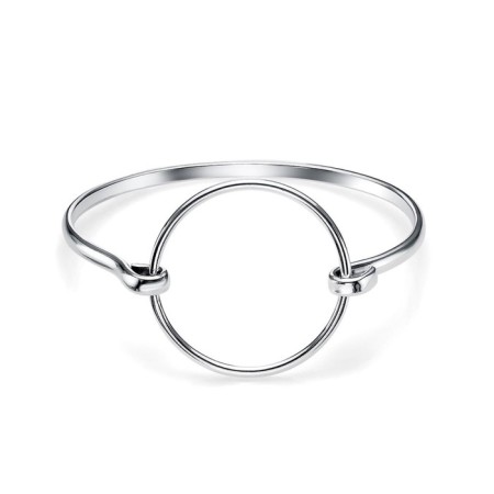 Bracelet "minimal" circle, echoing with oxidation, 6.6 cm