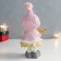 Souvenir Polystone "Girl in a pink jacket with a dog in her hands" 9.5x8.5x19.5 cm