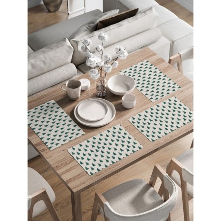A set of napkins for setting the table "Christmas trees dance", rectangular, rounded edges, size 30x46 cm, 4 pcs