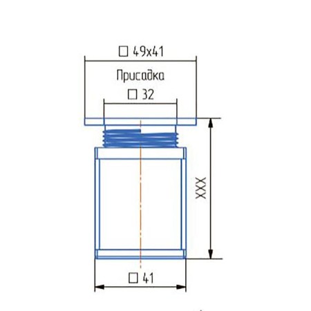 Relief adjustable, square orc-100 k, n = 100 mm, matte chromium color-1