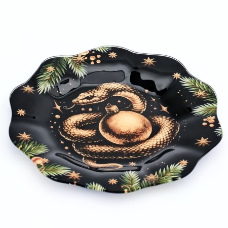 Glass New Year's Empire Dear Golden Snake, 20 cm-1