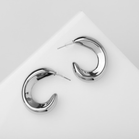 Earrings plastic "Maya" Kryog, silver color-1