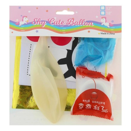 Latex ball 18 "Unicorn", 1 pc., Stickers, feathers-3