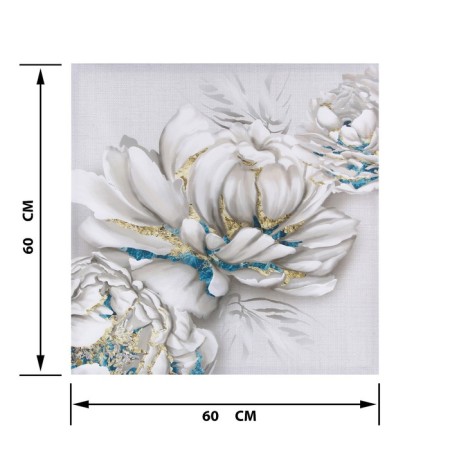 Painting "Flowers", gold, 60x60 cm-2