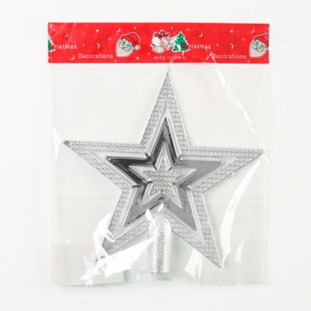 Christmas tree toy New Year's "Star", for the New Year, silver color-3