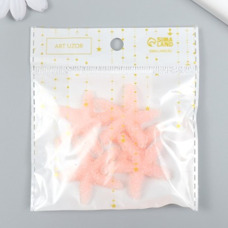 Decor for creativity Plastic "Orange Sea Star" Sugar 3.8x0.5x3.8 cm-3
