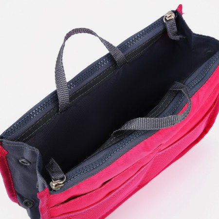Cosmetic bag-organizer on zippers, pink color-2