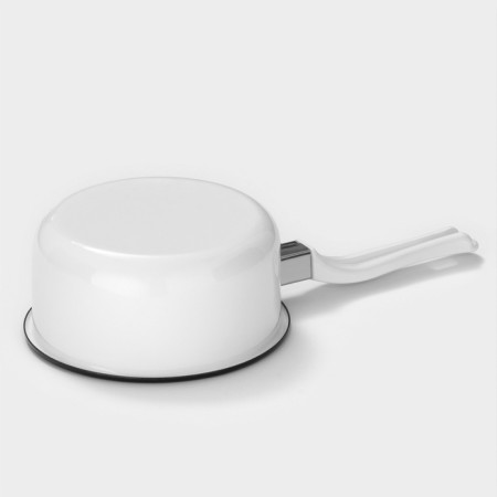 Bucket 600 ml, enameled cover, without decolleys, plastic handle, induction, white color-6
