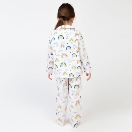 Pajama nursery (shirt, trousers) KAFTAN "Rainbow" p. 122-128, white-4