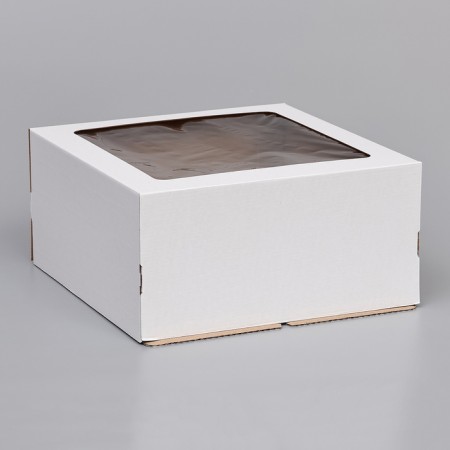 Confectionery packaging with a window, white, 30 x 30 x 15 cm