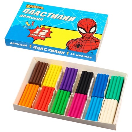 Plasticine "Children", 12 colors, 180 g, Spider-Man-6