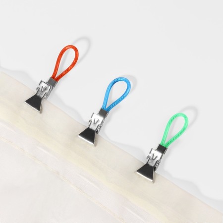 Clip for curtains, on a loop, 50 × 15 mm, 5 pcs, color colorful-1