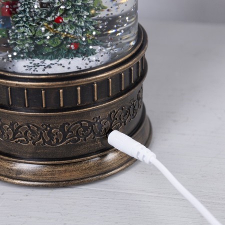 LED figure "Lantern with an elf" 14 × 27 × 14 cm, plastic, AAX3 batteries (not in the kit), USB, glow warm white-3