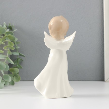 Souvenir Ceramics "Girl Angel in a dress with patterns with folded hands" 6x8x16.5 cm-2